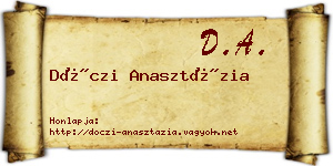 Dóczi Anasztázia névjegykártya